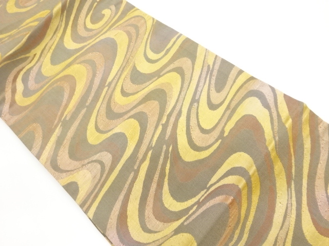 JAPANESE KIMONO / VINTAGE NAGOYA OBI / WOVEN WAVY STRIPE